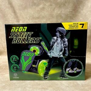 GREEN NEON STREET ROLLERS ~ LIGHT UP WHEELS ~ FITS SHOE